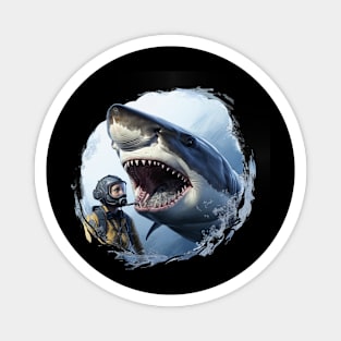 Shark and Diver Magnet